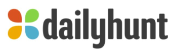 Dailyhunt logo with multicolored petals and bold 'dailyhunt' wordmark